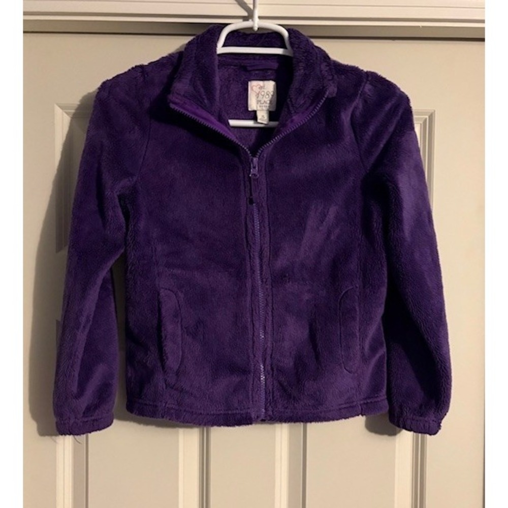 Children's Place purple fuzzy jacket, girls size 7/8